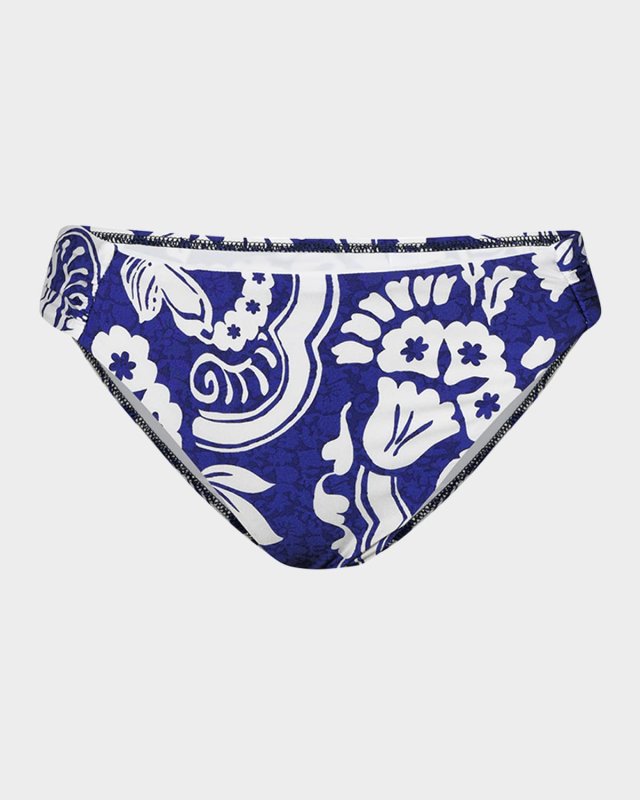 Flower Shirred Side Hipster Bikini Bottoms
